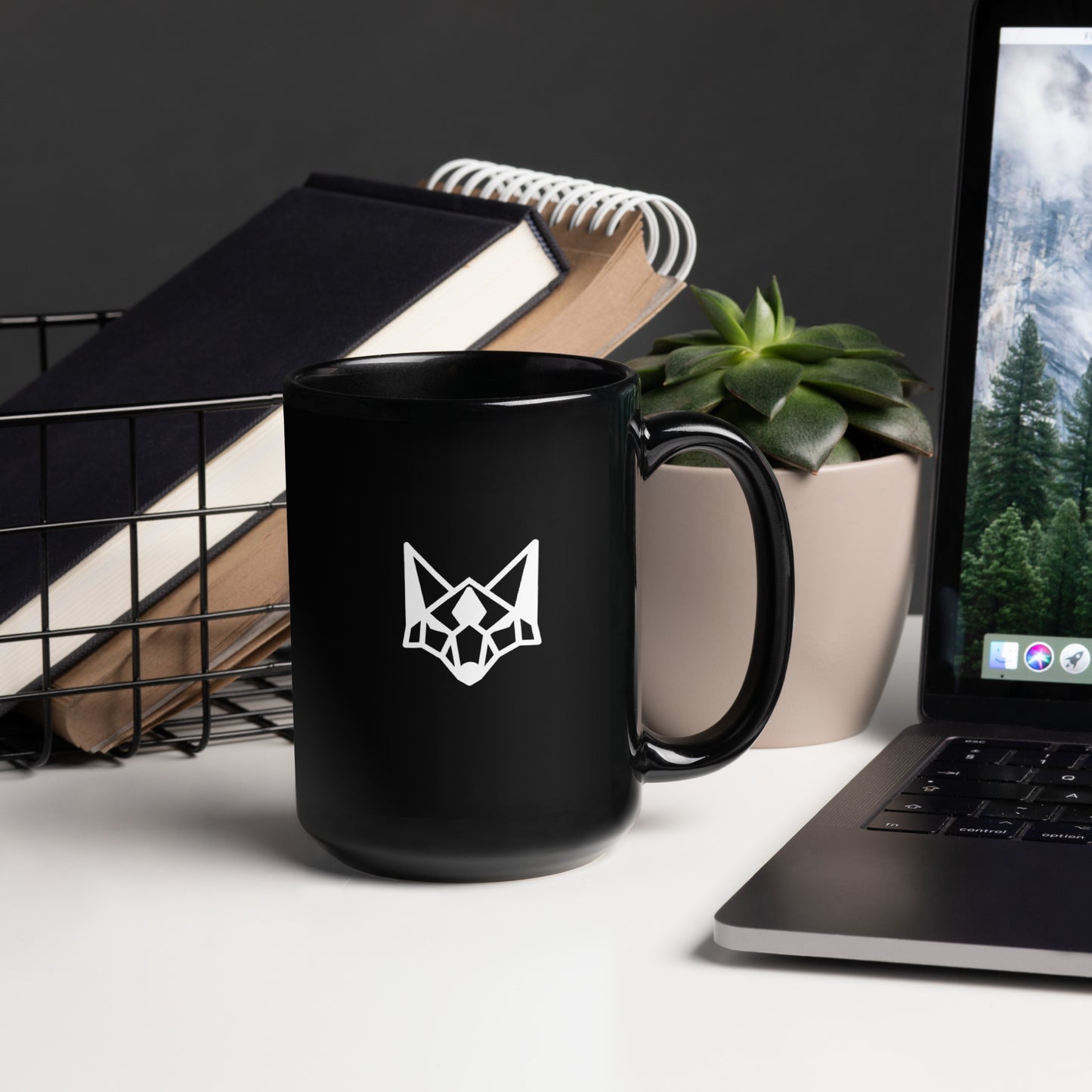 Black Glossy Mug by Hilltop Fox
