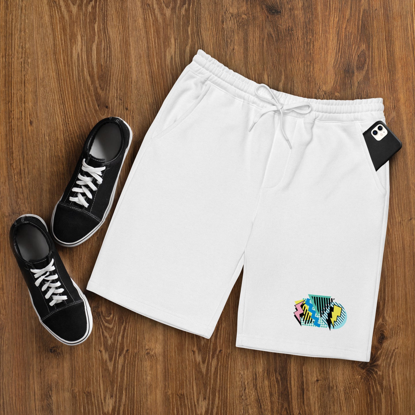 Retro 90's styles Men's fleece shorts- design 1