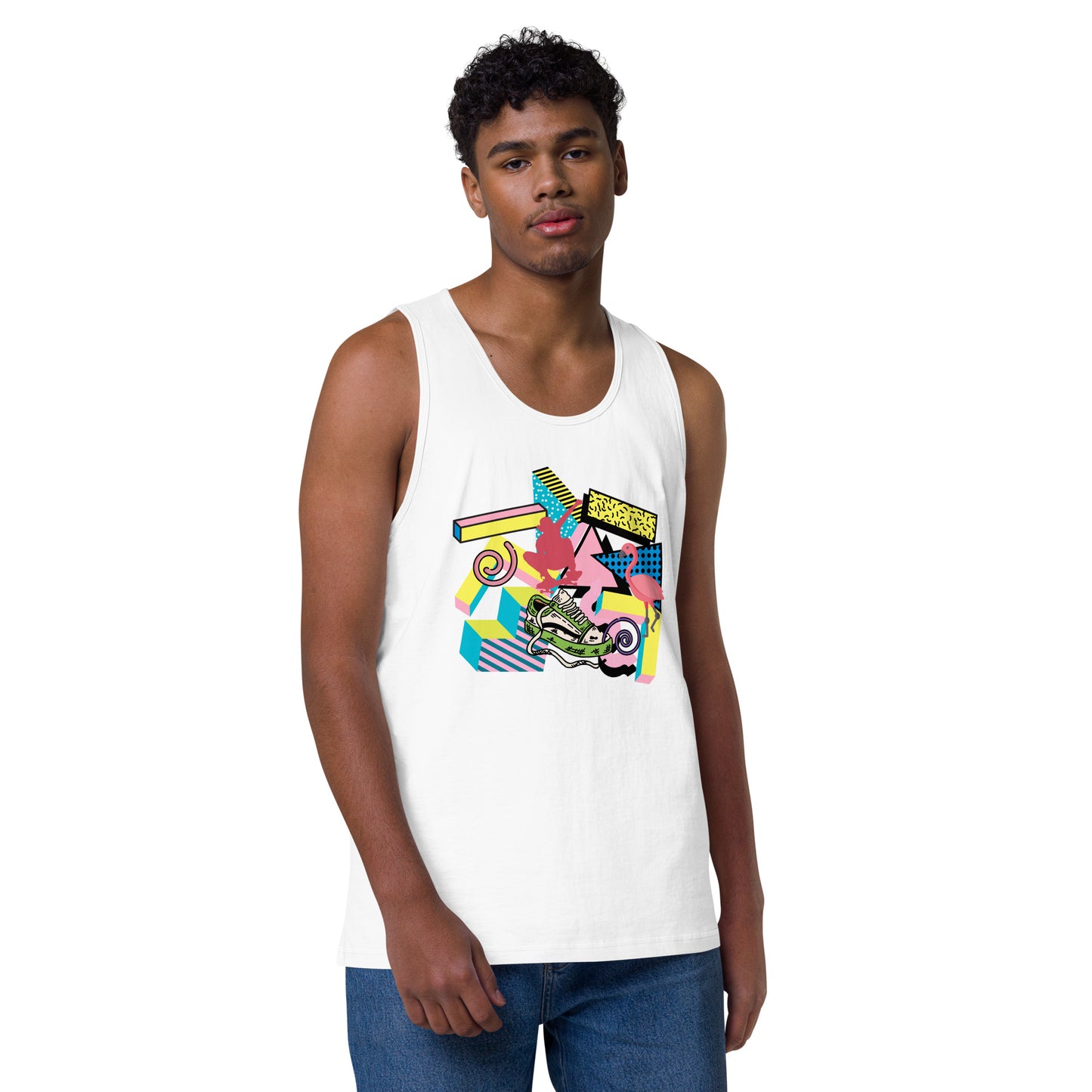 Retro 90s styled Men’s premium tank top- design 2