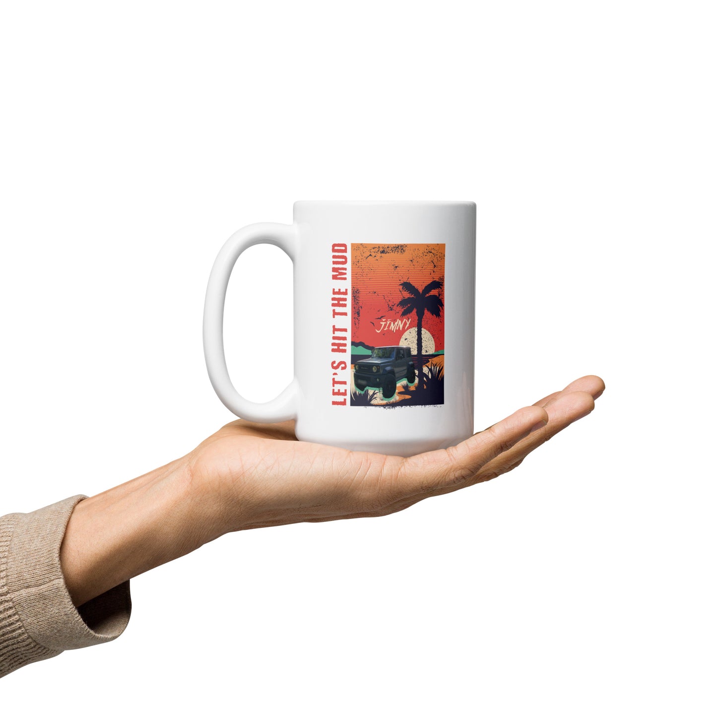 White Jimny Sunset Adventure Mug- Lets Hit The Mud
