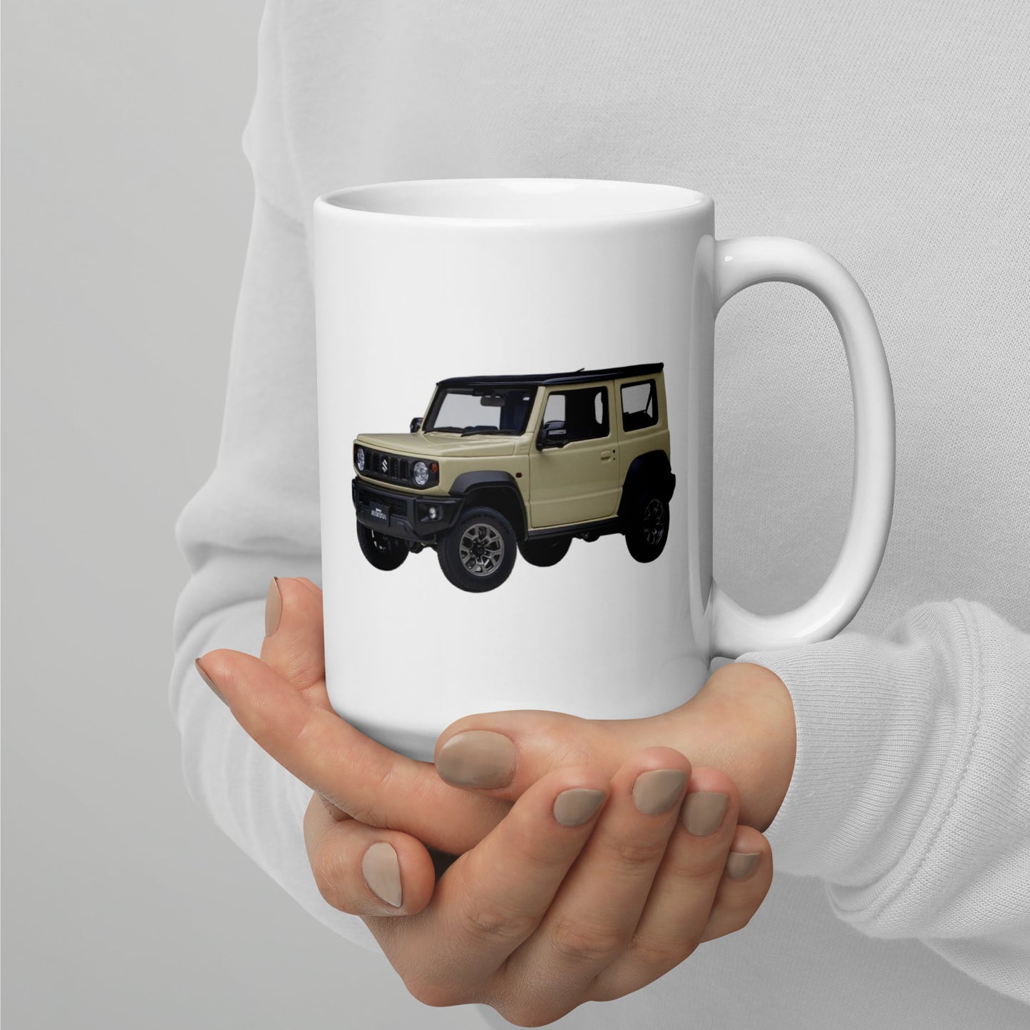 White Ceramic Jimny Mug (Ivory Jimny)