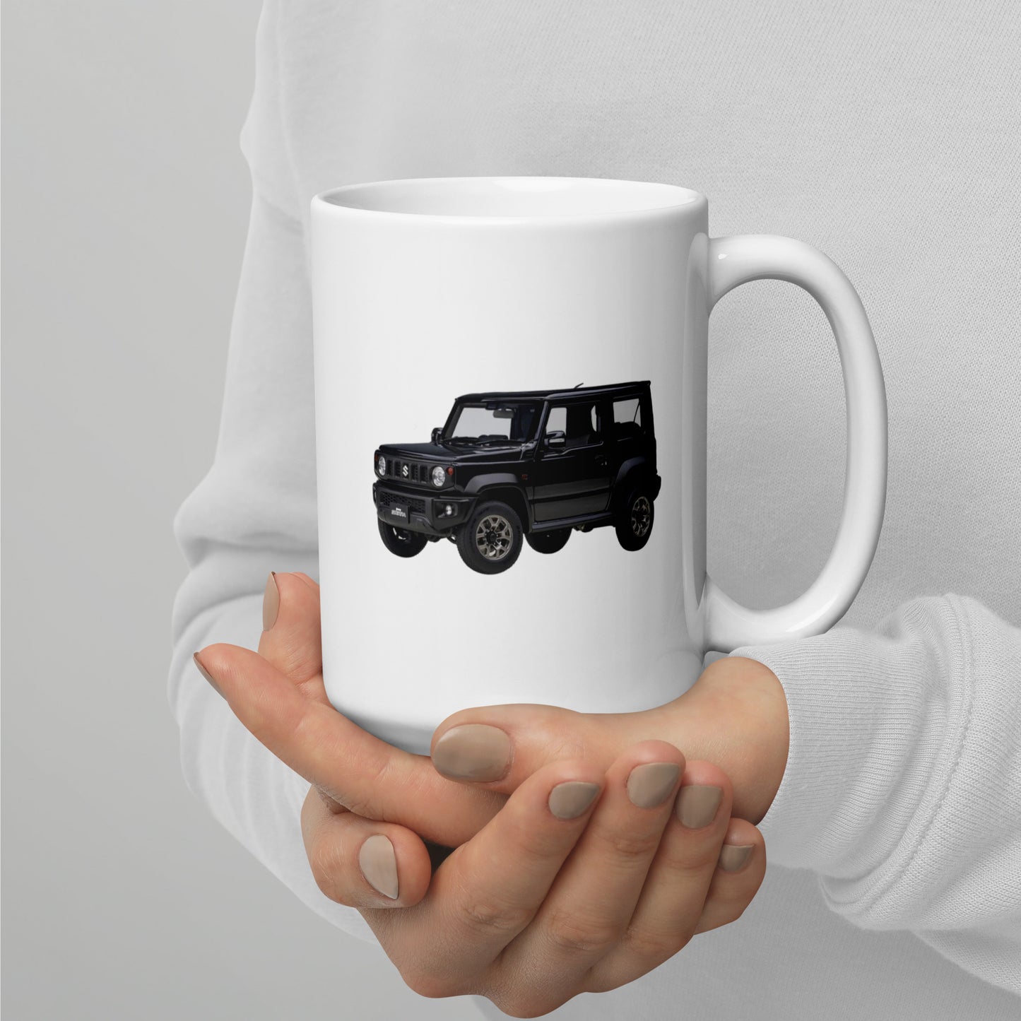 White Ceramic Jimny Mug (Black)