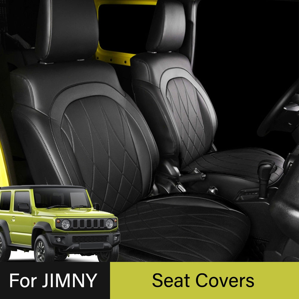 Black Car Seat Cover Compatible for Suzuki Jimny JB64 JB74 2019 2020 2021 2022 Auto Interior Cushion Water Proof Leather Accessories