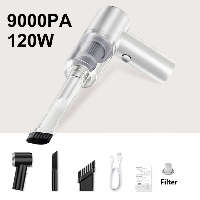Mini aspiradora, potente aspiradora de coche, inalámbrica, recargable, aspiradora de mano para polvo, arena, pelo de mascotas, migas, aspiradora portátil ultraligera para el hogar, coche, oficina, pequeño eliminador de polvo