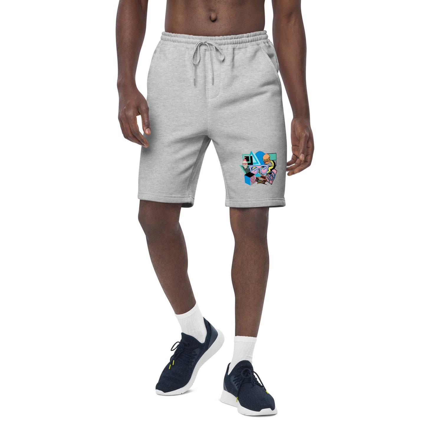 Retro 90s styled Men's fleece shorts- design 3