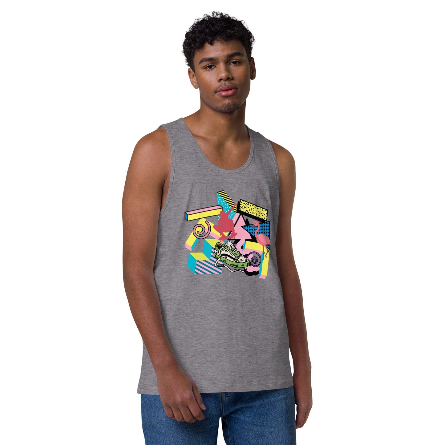 Retro 90s styled Men’s premium tank top- design 2