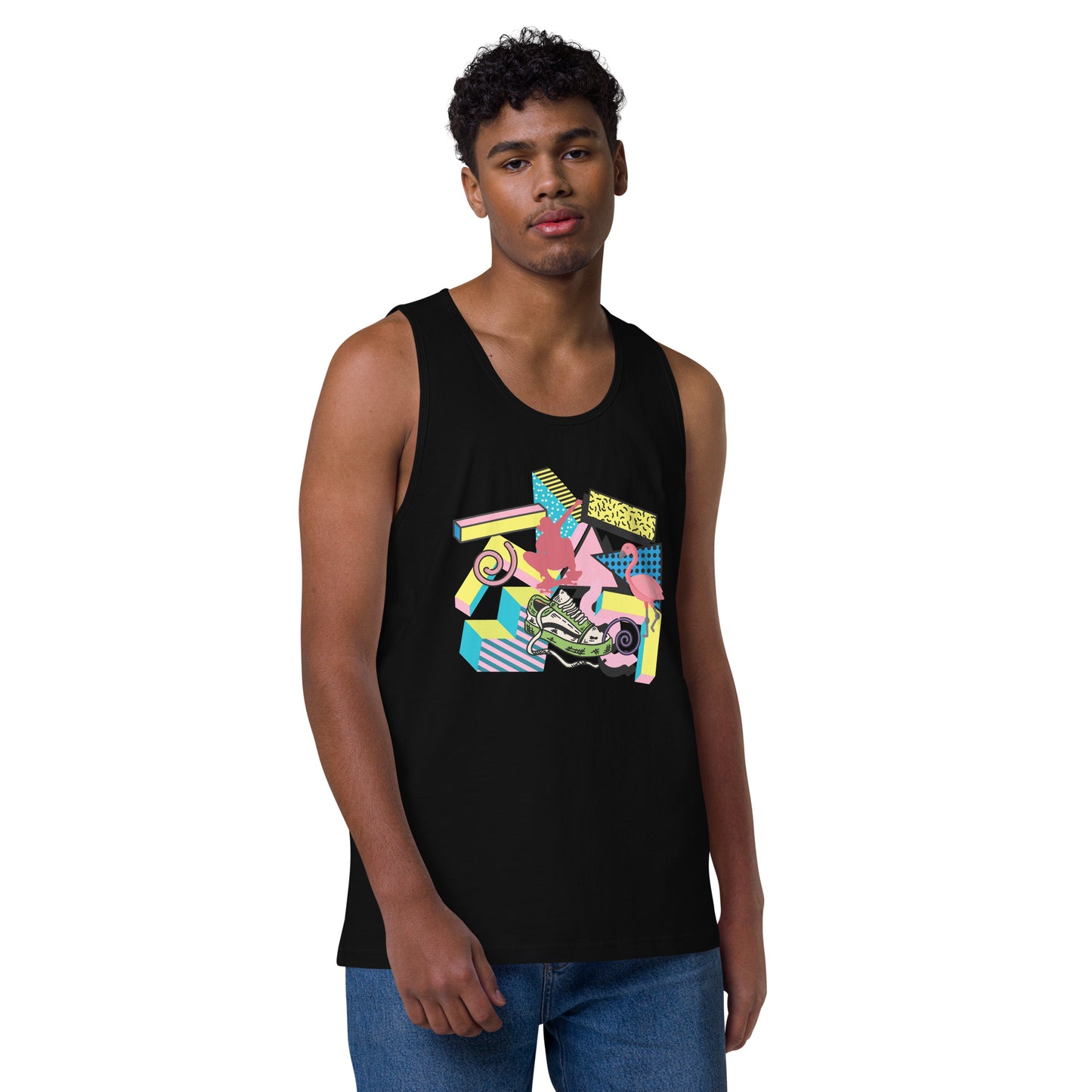 Retro 90s styled Men’s premium tank top- design 2