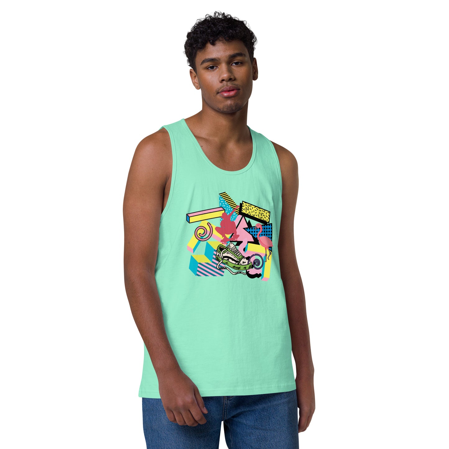 Retro 90s styled Men’s premium tank top- design 2