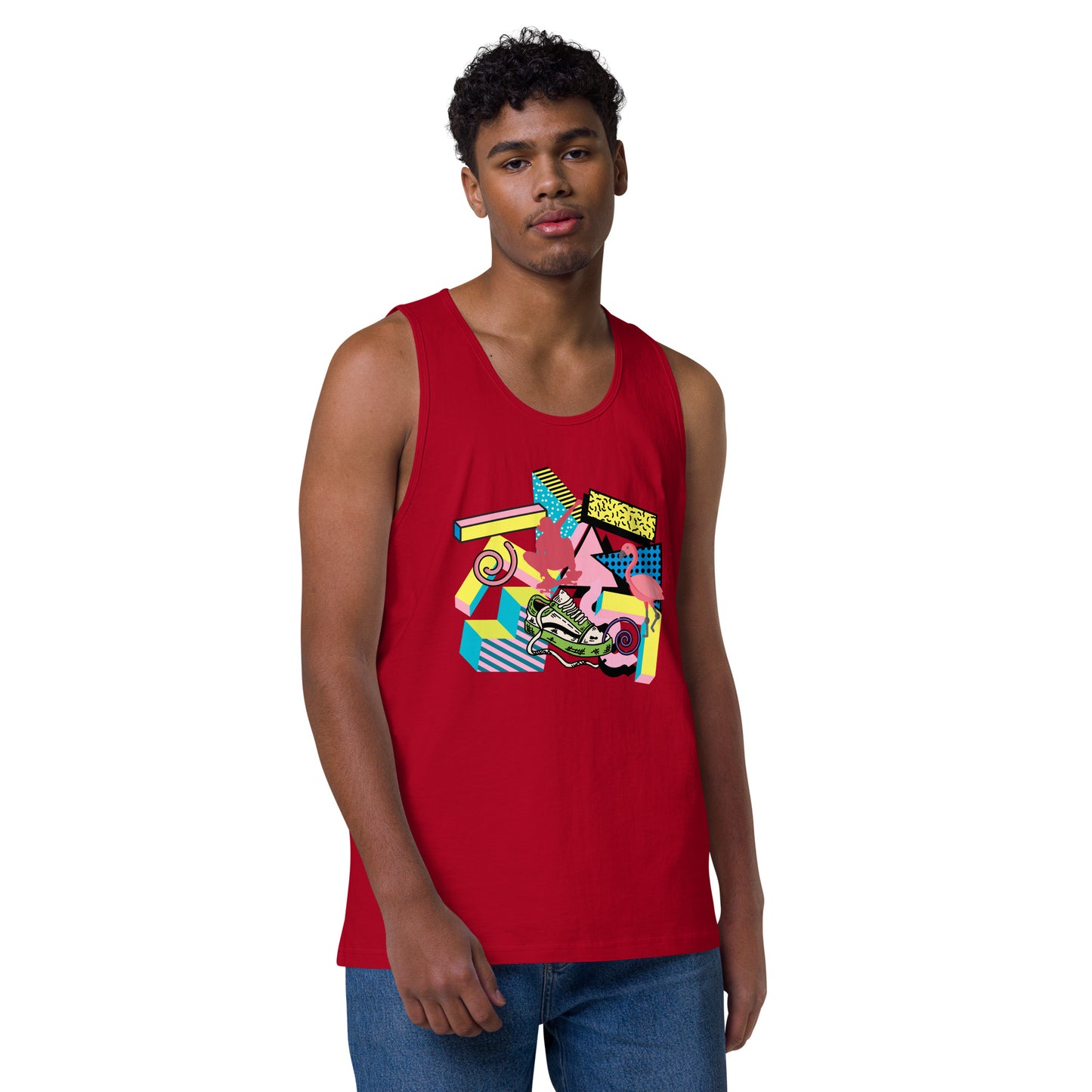 Retro 90s styled Men’s premium tank top- design 2
