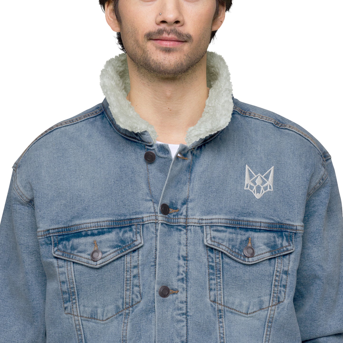 Hilltop Fox Unisex Denim Sherpa Jacket