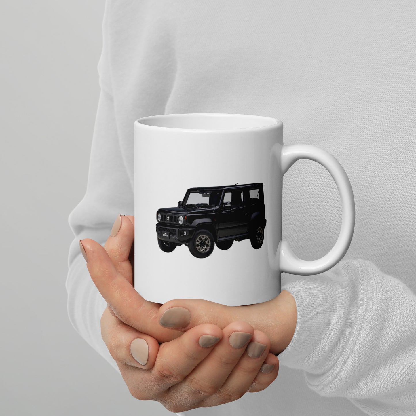 White Ceramic Jimny Mug (Black)