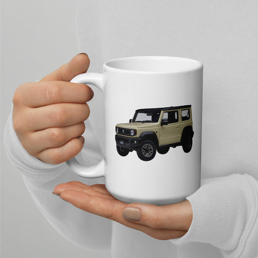 White Ceramic Jimny Mug (Ivory Jimny)