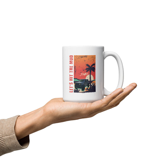 White Jimny Sunset Adventure Mug- Lets Hit The Mud